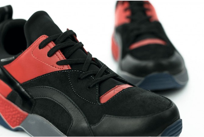 Női szabadiőcipő fekete és piros színekben